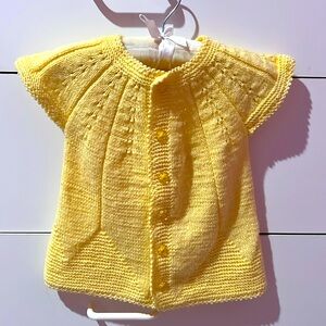 Handmade crochet yellow vest for baby size 12-18months